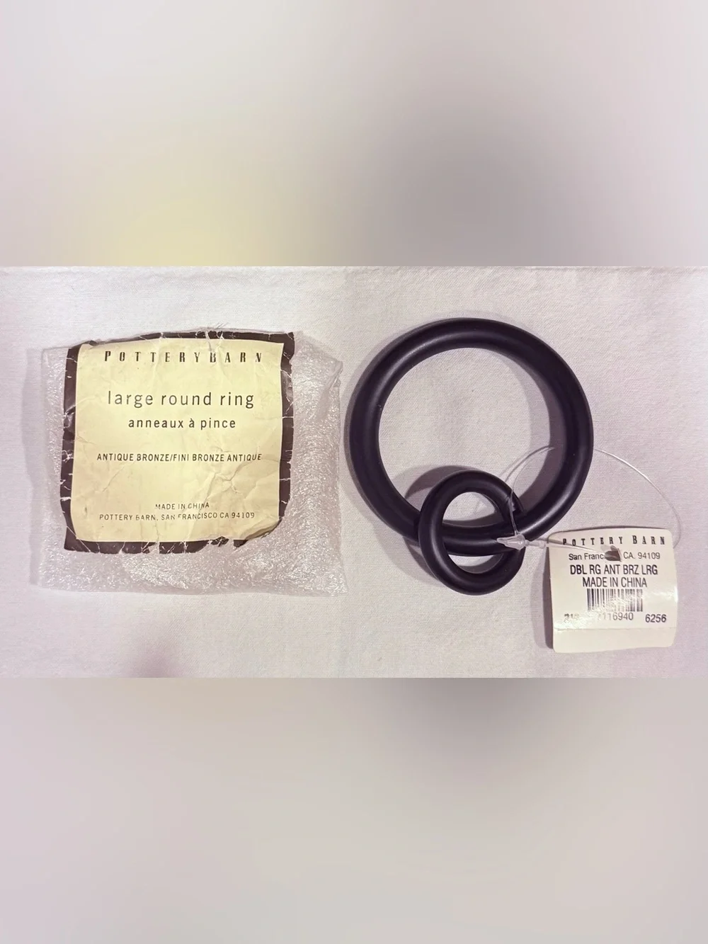Pottery Barn Quiet-Glide Curtain Rings | Antique Bronze | 4 Sets